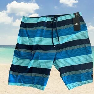 Shades Of Blue Surf Board Full Length Shorts 36" Waist
